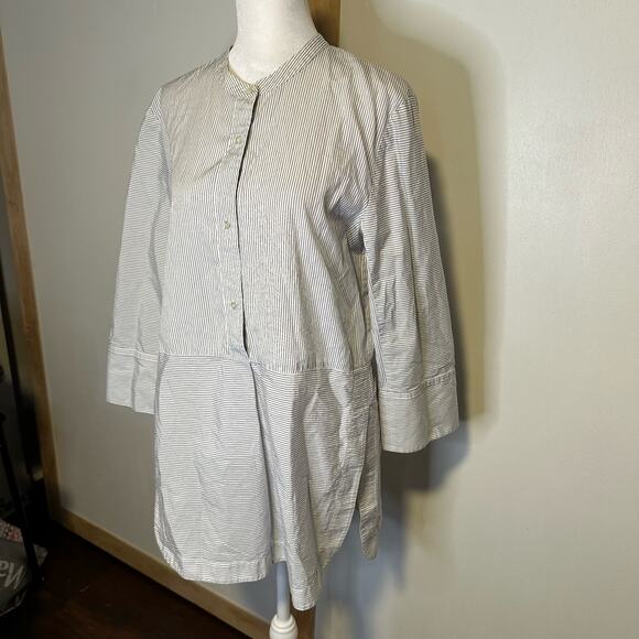 Vince. blue & white striped cotton tunic top size M - Picture 3 of 12